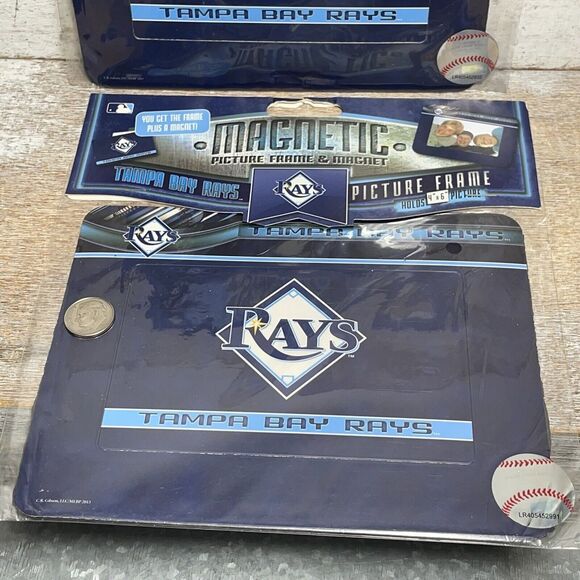Lot of 4 MLB Tampa Bay Rays: 2 Mini Ice Cream Helmets, 2 Magnetic Picture Frame - Picture 14 of 16